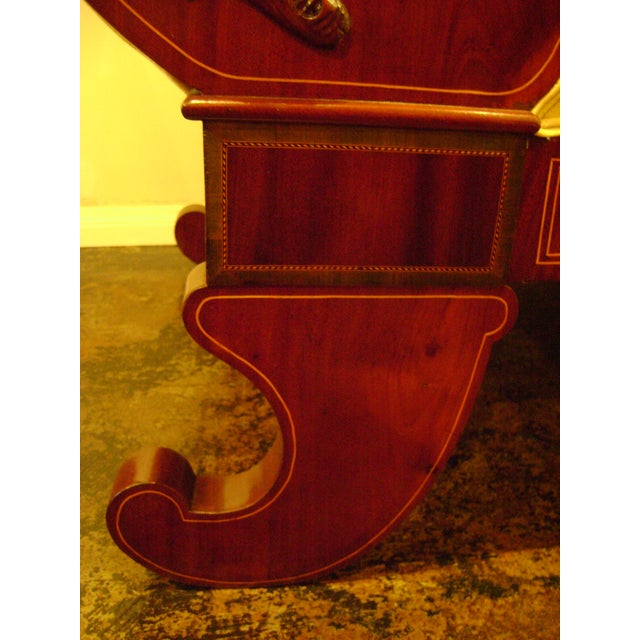 Mid 19th Century Mid 19th Century Biedermeier Sofa Mahogany and Pearwood Inlay With Regal Carved Eagles For Sale - Image 5 of 8