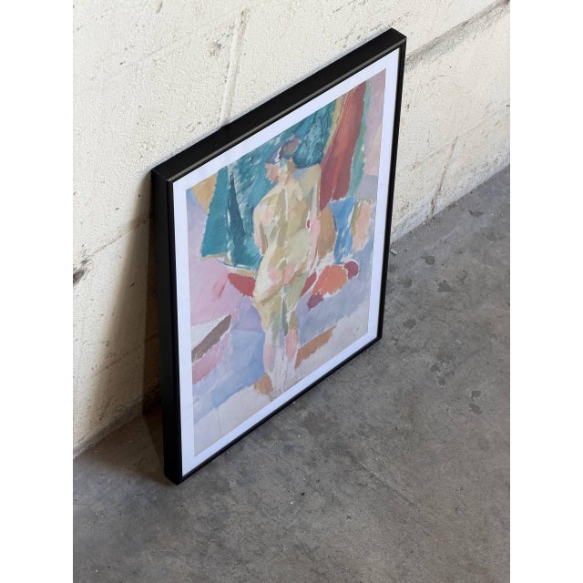 Wood Vintage Scandinavian Expressionist Female Nude Art Print Framed Wall Artwork For Sale - Image 7 of 8