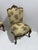 Small Louis XV Style Armchairs in Curved Carved Wood with Floral Fabric, 1940s, Set of 2 For Sale - Image 9 of 10