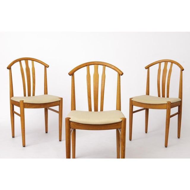 Vintage Swedish Chairs in Beechwood by Carl-Ewert Ekström, 1960s, Set of 3 For Sale - Image 3 of 9