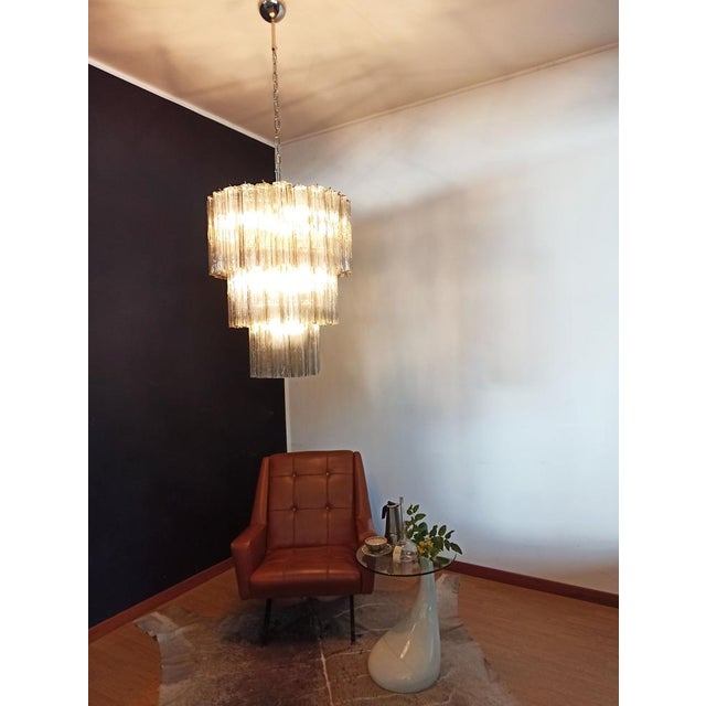 Large Three-Tier Murano Smoked Glass Tube Chandelier, 1990 For Sale - Image 17 of 18