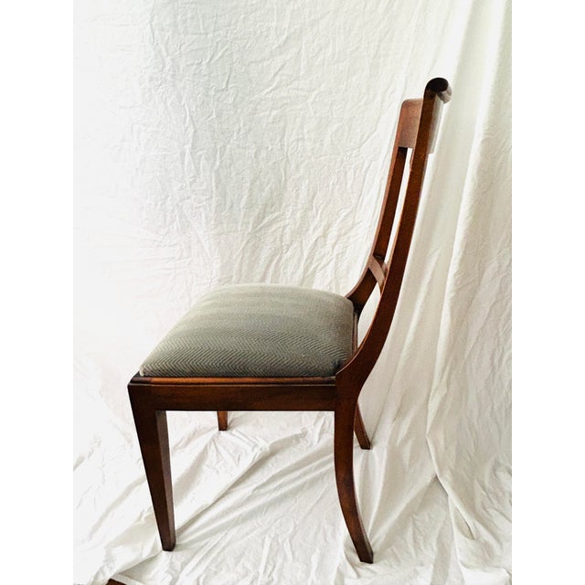 Vintage Hollywood Regency Mahogany T Back Chair For Sale In New York - Image 6 of 6