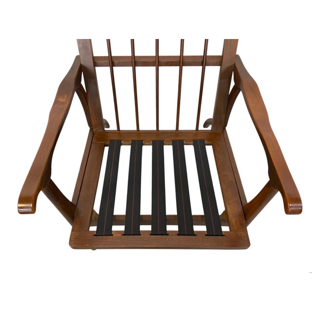 Mid-Century Modern Walnut Arm Chair - Reupholstered! For Sale In Philadelphia - Image 6 of 6