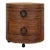 Late 20th Century Pencil Reed Ribbed Round Rolling Side Table Drawer Gabriella Crespi Style For Sale