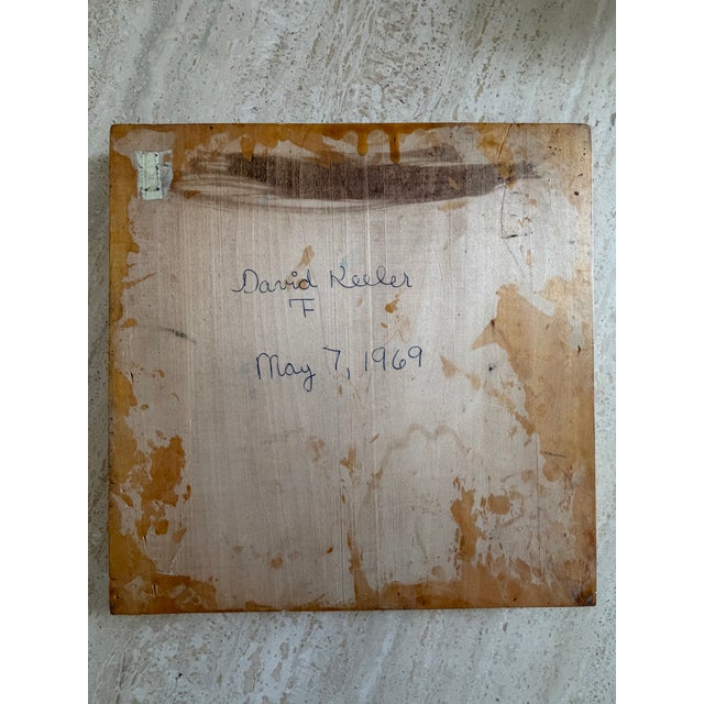 Carved Marble Stemware (6 Goblets) Displayed on Handmade Chess/Checkerboard 1969 For Sale - Image 14 of 14