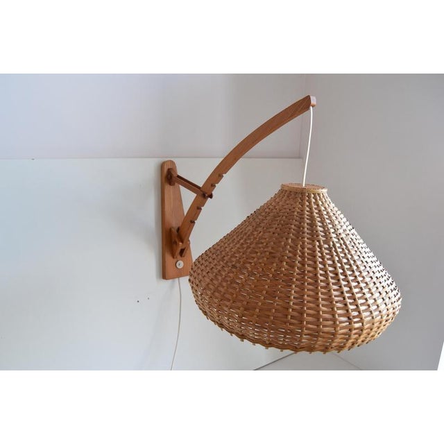 Adjustable Wooden Wall Lamp attributed to Pokrok Žilina, Czechoslovakia, 1960s For Sale - Image 4 of 18