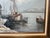 Wood Vintage European Harbor Oil Painting Fishing Boats Seascape Framed Signed For Sale - Image 7 of 12