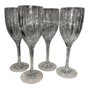 1990s Vintage Mikasa Crystal “Uptown” Water Wine Glasses- Set of 4