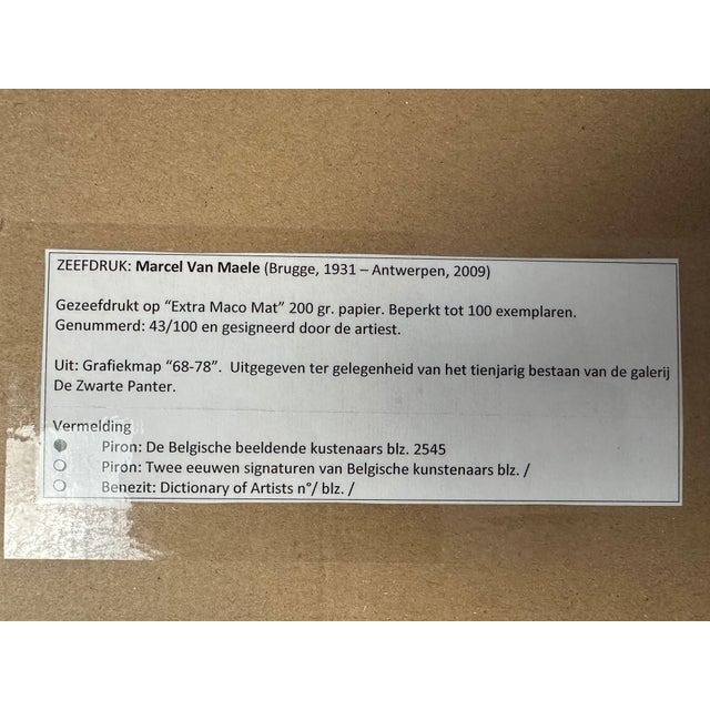 Plastic Marcel Van Maele, Untitled, 1960s, Screen Print on Paper, Framed For Sale - Image 7 of 13