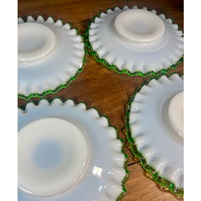 Mid 20th Century Fenton Emerald Crest Milk Glass Saucer Plates - Set of 4 For Sale - Image 9 of 9