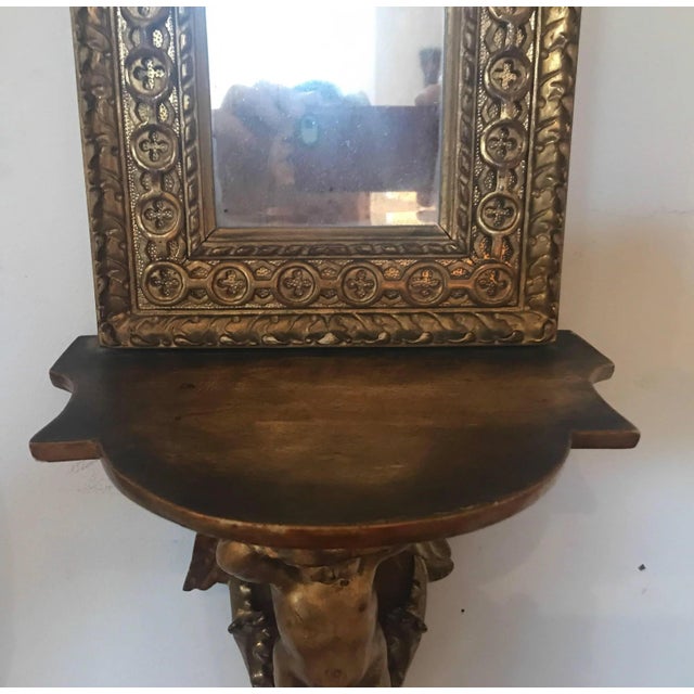 Continental Giltwood and Mirrored Sconces - A Pair For Sale - Image 4 of 10