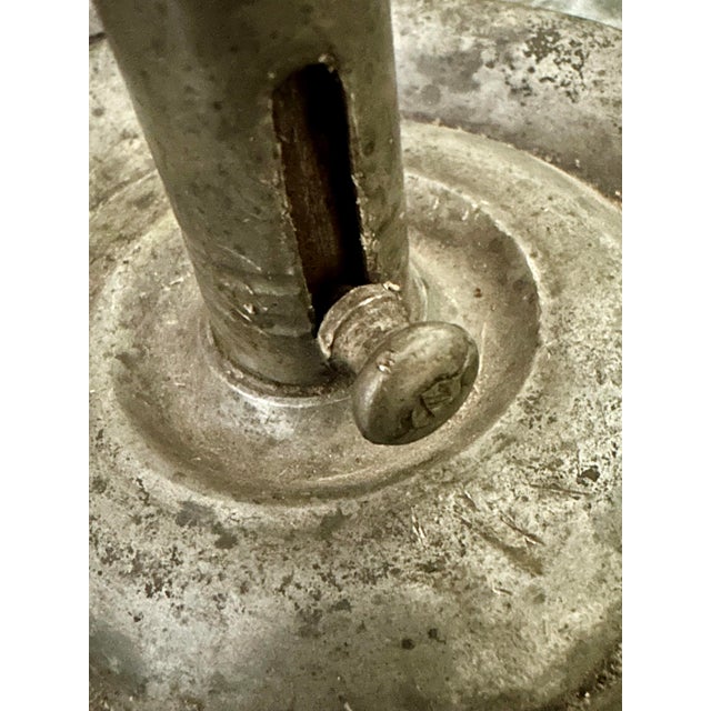 Antique Late 19th Century Pewter Chamber Stick Candlestick Holder For Sale - Image 11 of 12