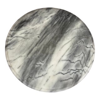 Round Gray /White Marble Lazy Susan/Serving Tray For Sale