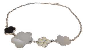 Art Deco Floral Necklace in Sterling Silver from Christofle, France, 2000s