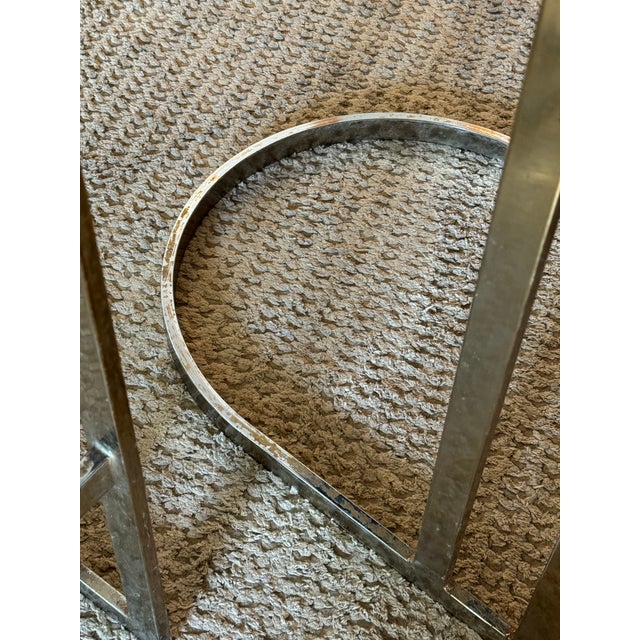 Mid-Century Modern A Set of Vintage Mid Century Cantilever Bar Stools in the Style of Milo Baughman, Circa 1970s For Sale - Image 3 of 12