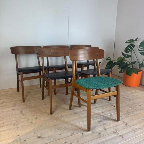 Vintage Teak Dining Chairs, Denmark, 1960s, Set of 6 For Sale - Image 4 of 7