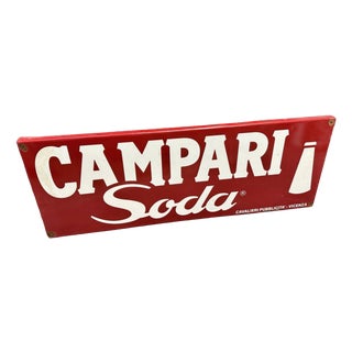 Campari Sign in Enameled Metal For Sale
