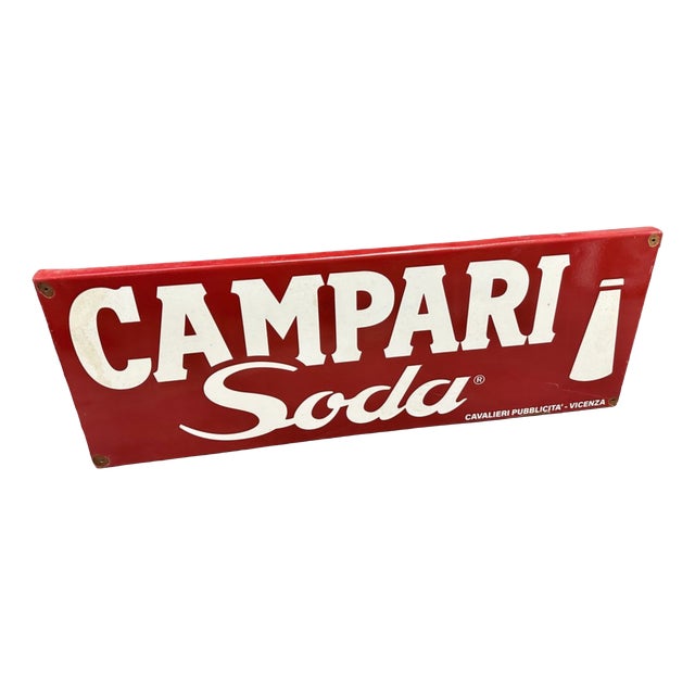 Campari Sign in Enameled Metal For Sale