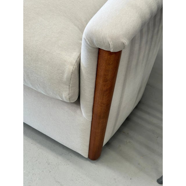 Wood J Robert Scott Sofa Redone in Mario Sirtori Alpaca Cotton Wool Blend For Sale - Image 7 of 12