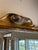 Wood Mid-Century Italian Silver & Gold Gilt Carved Wood Mirror With Sculptural Drapery Motif For Sale - Image 7 of 15