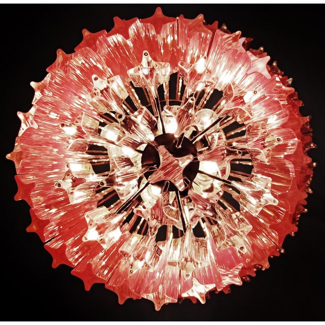 Pink Murano Glass Chandelier, 1980 For Sale - Image 3 of 18