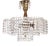 Antique Brass Lead Crystal Three-Light Chandelier, 1930s For Sale