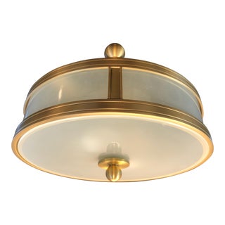 CL Sterling Brass Glass Ceiling Fixture Brockway Collection For Sale