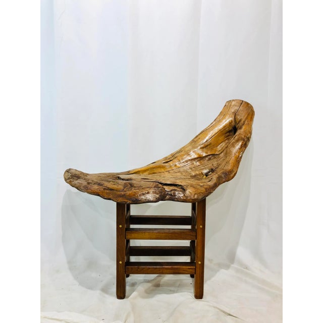 Vintage Hand Crafted Driftwood Bench For Sale - Image 11 of 11