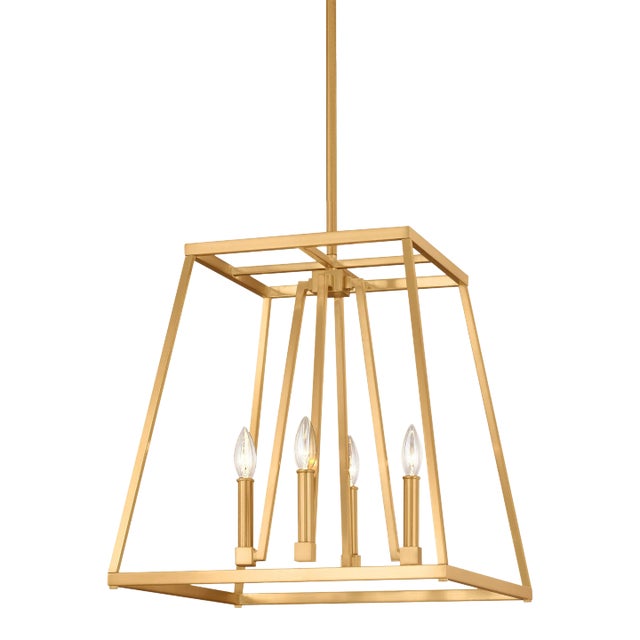 Sean Lavin by Visual Comfort Studio Conant Medium Lantern, Gilded Satin Brass For Sale