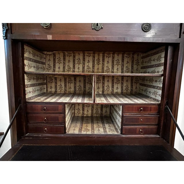 Late 19th Century French Louis XVI Style Secretary Desk With Cabinet Storage For Sale - Image 9 of 13