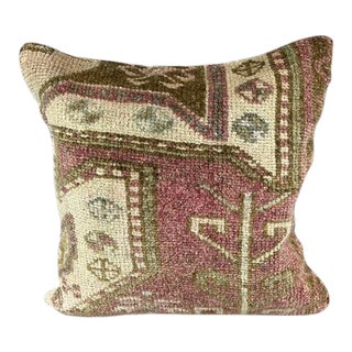 20 x 20 Rug Pillow Aegean Tranquility Turkish Pillow Cushion Cover For Sale