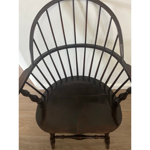 19th Century Wood Spindle Sac Back Windsor Farmhouse Armchair For Sale - Image 9 of 12