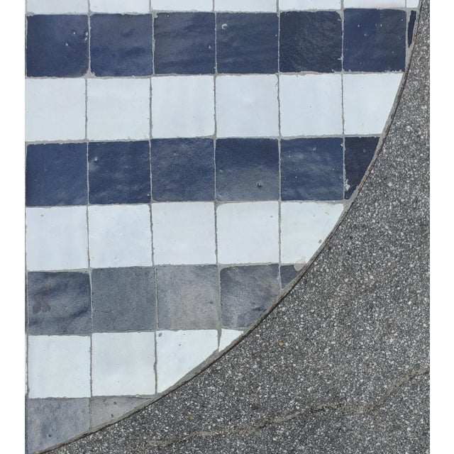 36" Black & White Moroccan Mosaic Table For Sale - Image 4 of 7