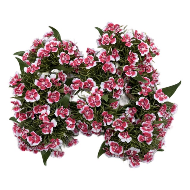 Pink White Flower Napkin Rings Set of 10 For Sale
