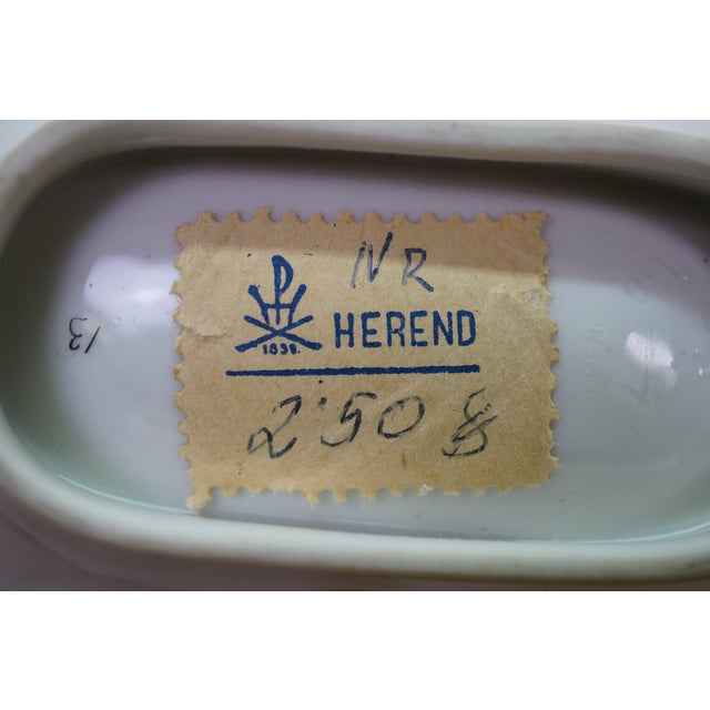 VTG Herend Hungary Queen Victoria Porcelain Double Leaf Trinket Dish Tray Vbo For Sale - Image 14 of 14