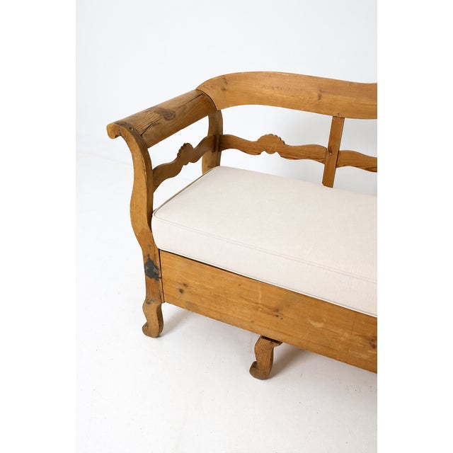 1800s Swedish Pine Storage Bench For Sale - Image 4 of 5
