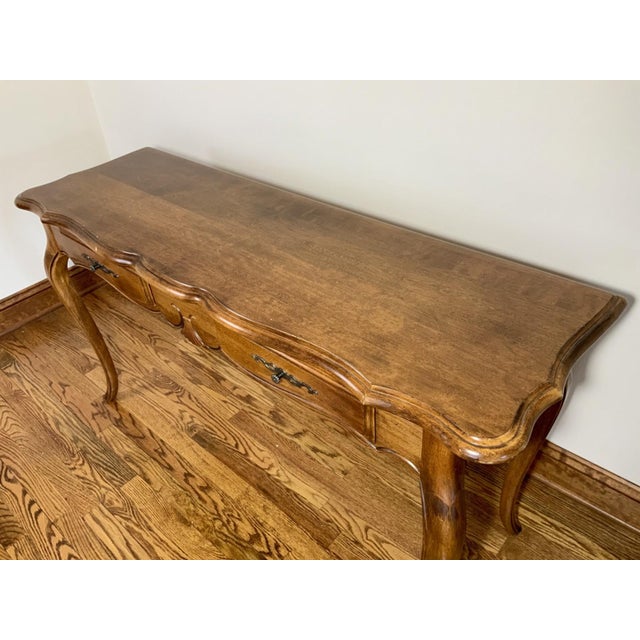 Wood Vintage Ethan Allen French Provincial Style Console Table For Sale - Image 7 of 15