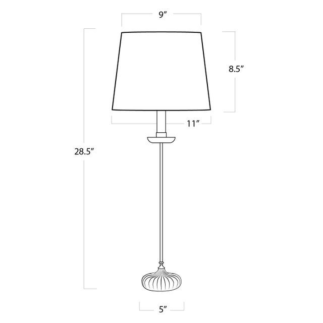 Not Yet Made - Made To Order Regina Andrew Clove Stem Buffet Table Lamp With Black Shade For Sale - Image 5 of 6