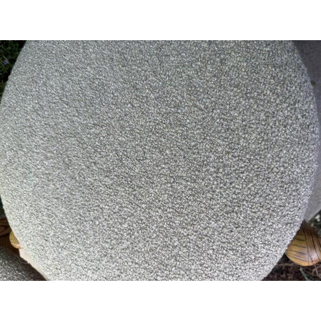 Taupe Vintage Danish Modern Style Upholstered Tripod Stools - Set of 3 For Sale - Image 8 of 8