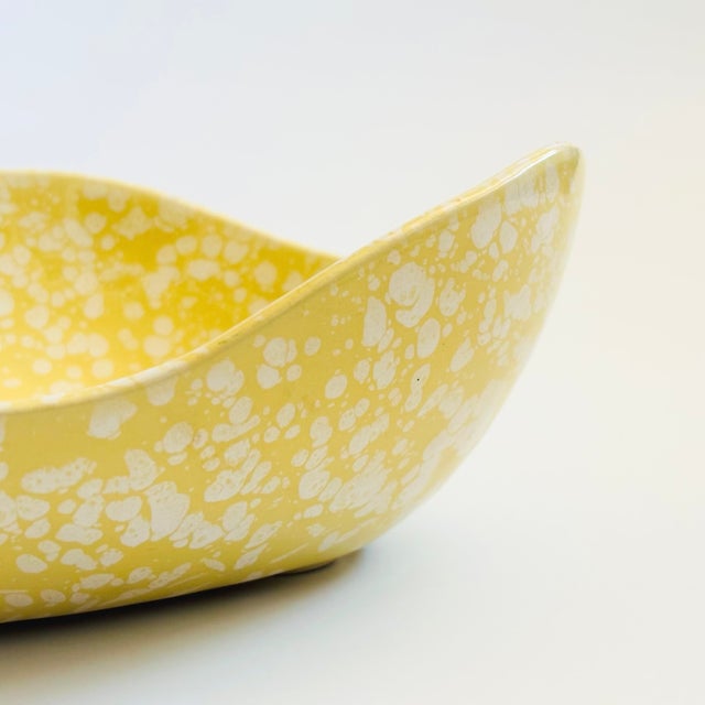 Ceramic MCM California Pottery Speckled Yellow Bowl For Sale - Image 7 of 11