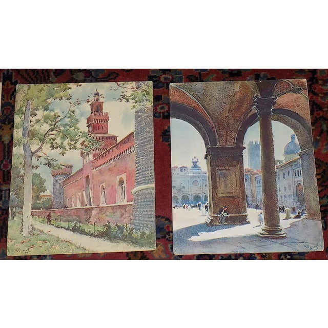 Impressionist Vintage Early 20th Century Views of Northern Italian Cities - Set of 7 For Sale - Image 3 of 8