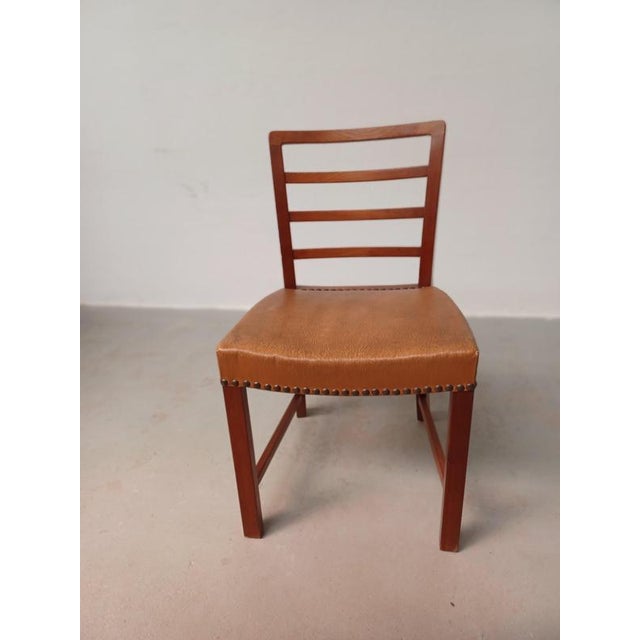 Danish Mid-Century Mahogany Dining Chairs with Upholstery, 1940s, Set of 12 For Sale - Image 12 of 13