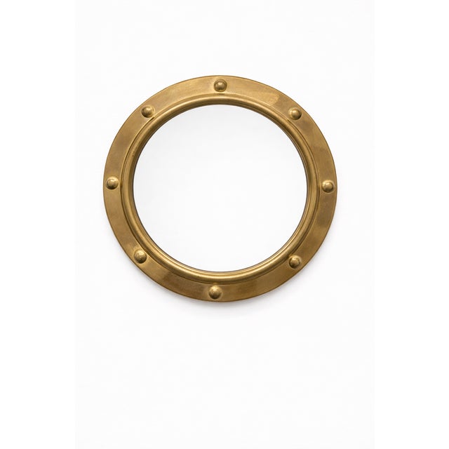 Peerage England Brass Porthole Mirror, 1950 For Sale - Image 6 of 6