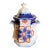 Antique Gaudy Welsh Crescent Pinwheel Flow Blue Covered Sugar Bowl, Circa 1840s For Sale
