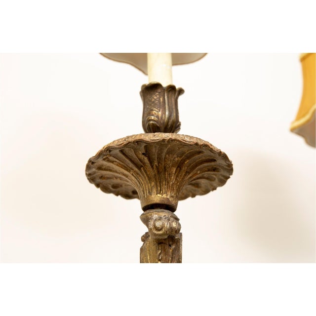 Rococo Antique Two-Light Gilt-Wood French Rococò Wall Sconces - a Pair For Sale - Image 3 of 8