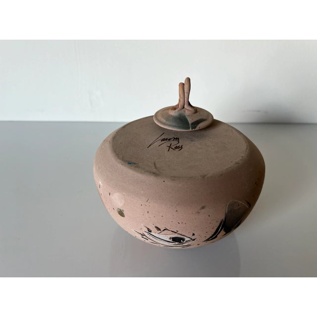 Laura Ross Artistic Hand Painted Pottery Urn/ Vase For Sale - Image 4 of 13