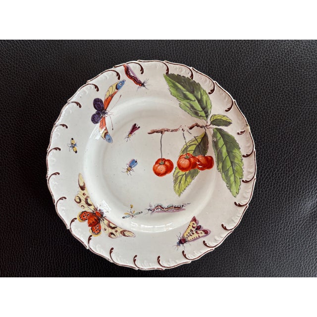 Chelsea “Hans Sloane Series” Botanical Dessert Plate Depicting Insects Unmarked For Sale In Chicago - Image 6 of 9