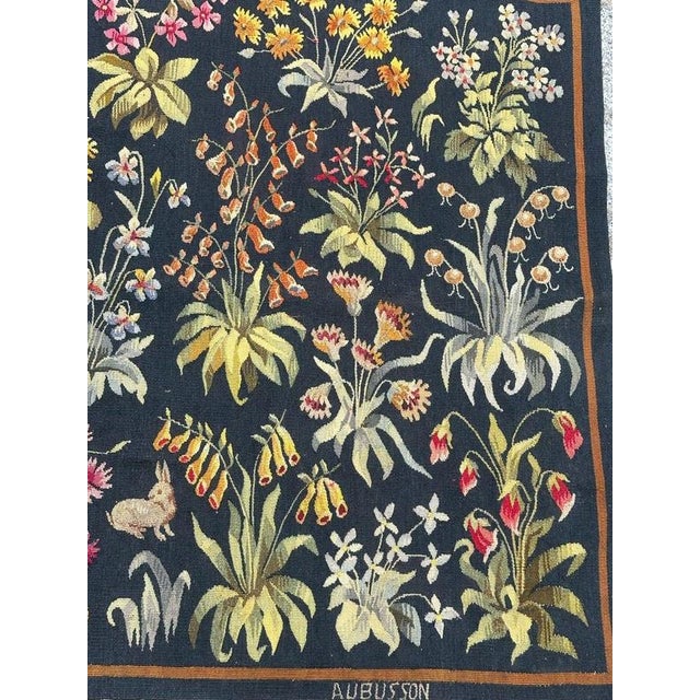 Small 20th-Century Aubusson “Millefleurs” Tapestry – Wool & Silk Elegant Aubusson tapestry in the millefleurs (“thousand...
