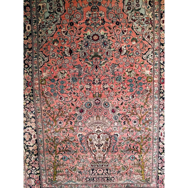 Antique Turkish Hereke Silk Rug, Tree of Life Design, Handwoven, 1900s, 3' x 4' For Sale - Image 13 of 18