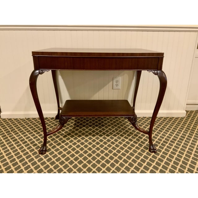 Vintage Two-Tier Mahogany Chippendale Style Side Table For Sale - Image 4 of 11